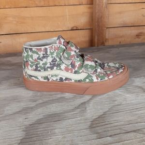 Vans Off The Wall Sk8 Hi Hook N Strap Kids sz 2